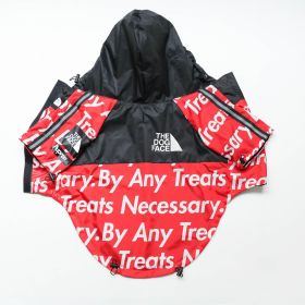 Windproof And Rainproof Dog Clothes Large Dog Raincoat Dog Pet Shell Jacket (Option: Red Bullet Screen-2XL)